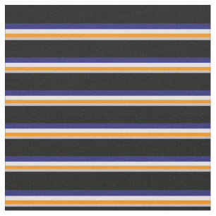Grey, Orange, Light Cyan, Midnight Blue & Black Fabric