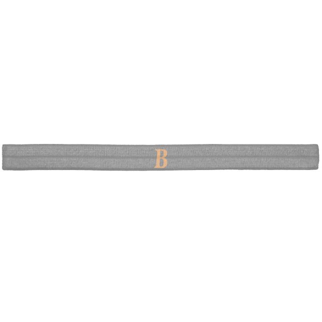 Grey orange modern monogrammed professional elastic hair tie (Unwrapped)