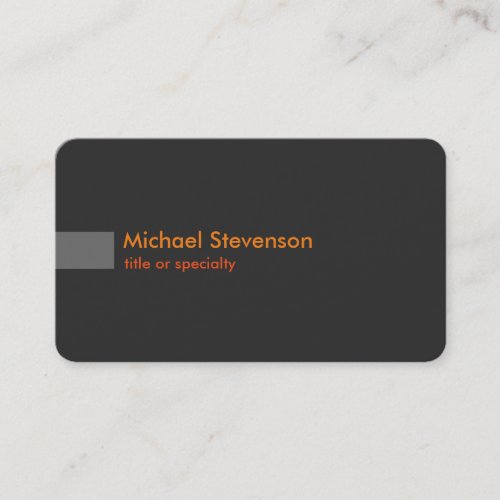 Grey Orange Modern Rounded Corner Business Card