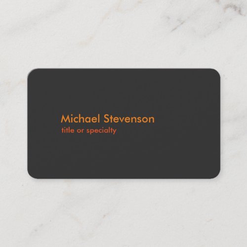 Grey Orange Modern Rounded Standard Business Card
