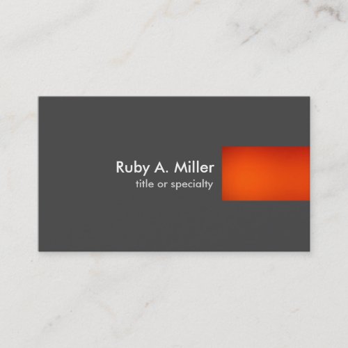 Grey Orange Modern Unique Plain Trend Professional Business Card