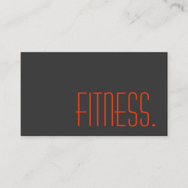 Grey Orange Personal Trainer Fitness Business Card (Front)
