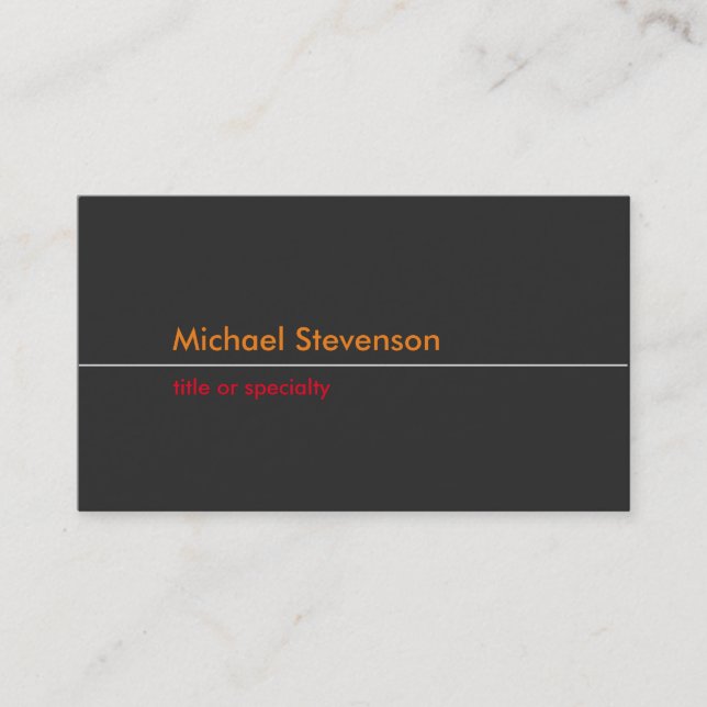 Grey Orange Red Clear Trend Standard Business Card (Front)