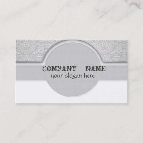 Grey Oval Elegant Business Cards