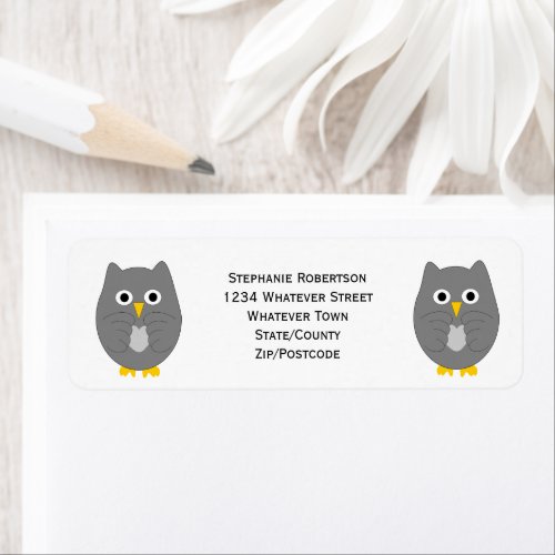 Grey Owl Design Personalised Address Labels
