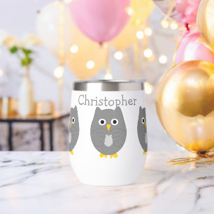 Grey Owl Design Personalised Thermal Wine Tumbler