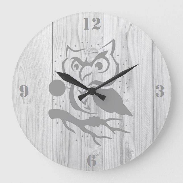 Grey Owl Wall Clock (Front)