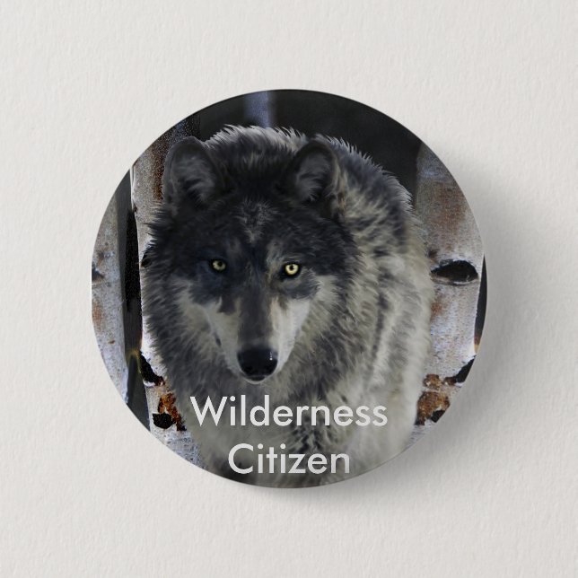GREY PACK WOLF Collection Button (Front)