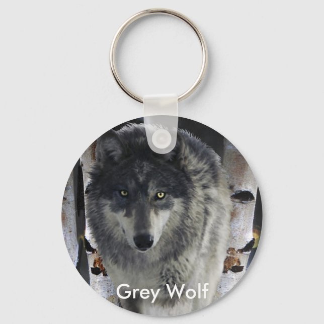 GREY PACK WOLF Collection Keychain (Front)