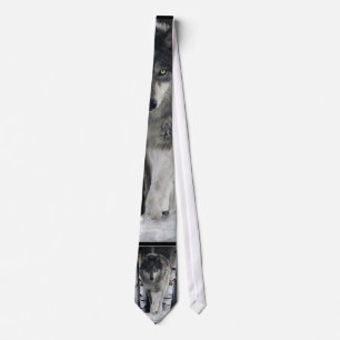 Grey Pack Wolf Wildlife Tie
