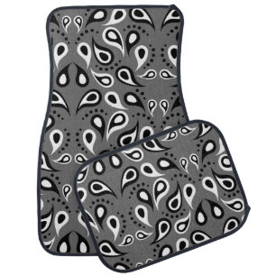 grey paisley car mats