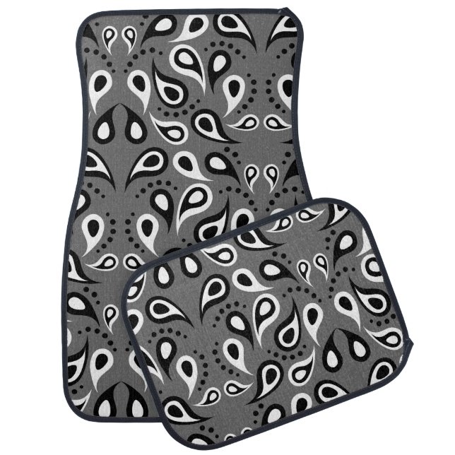 grey paisley car mats (Set)