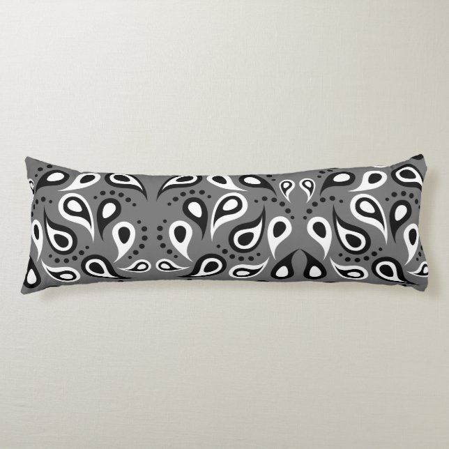 grey paisley pillow (Front)
