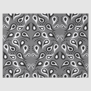 grey paisley tissue paper