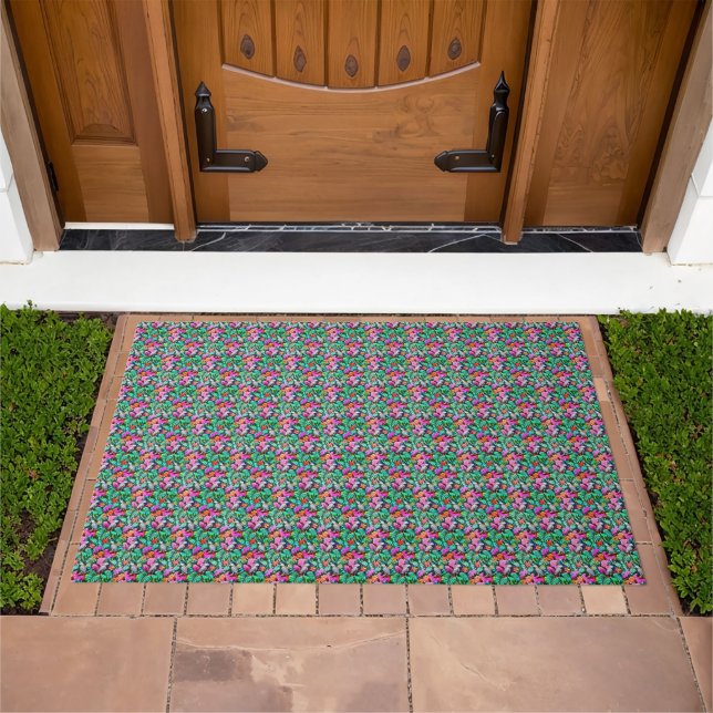 Grey Parrot Jungle Dreams Seamless Surface Pattern Doormat (Outdoor)