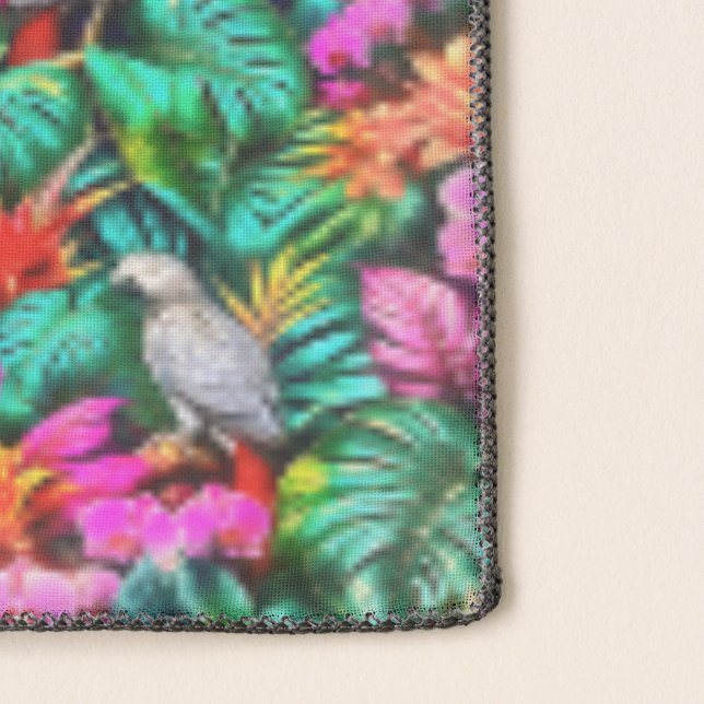 Grey Parrot Jungle Dreams Seamless Surface Pattern Scarf (Detail)