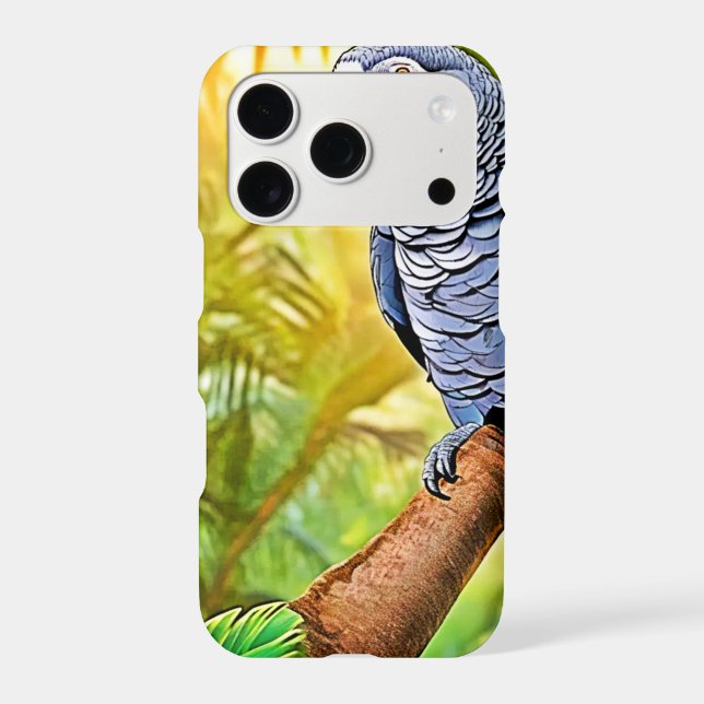 Grey Parrot Perch Iphone Case (Back)