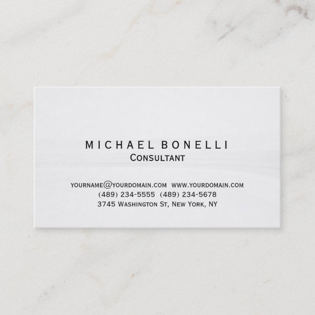 Grey Pattern Minimal Consultant Business Card (Front)