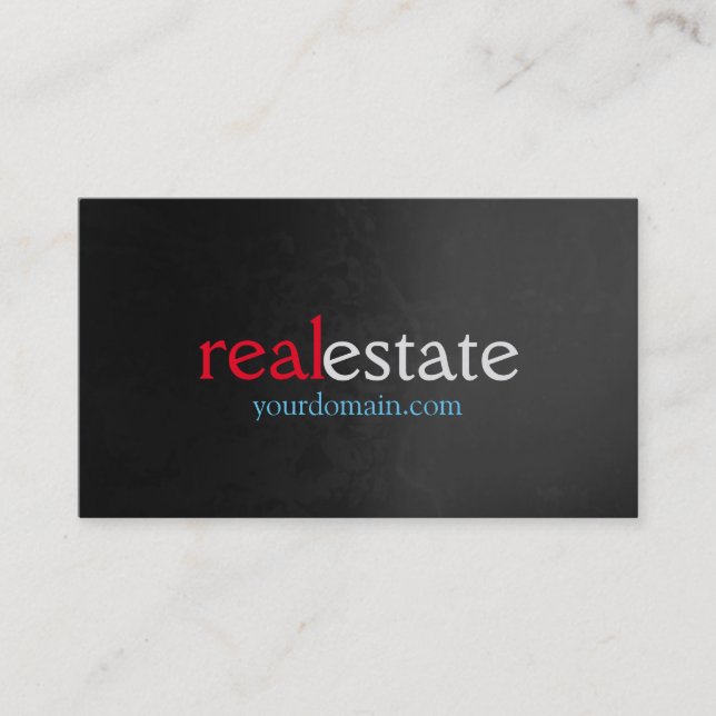 Grey Pattern Real Estate Agent Trendy Professional Business Card (Front)