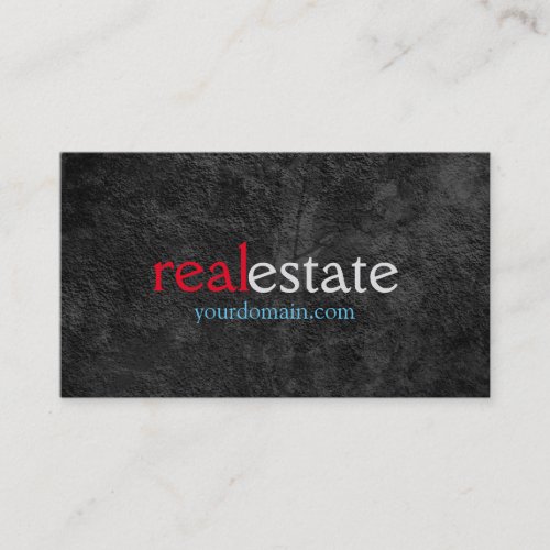 Grey Pattern Real Estate Agent Trendy Red Blue Business Card