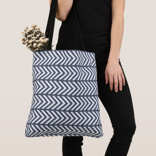 Grey Patterned Tote Bag