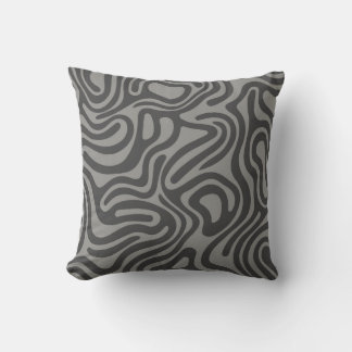 Grey  Patterns Abstract Throw Pillow