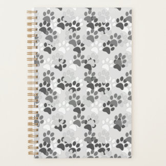 Grey Paw Print Planner