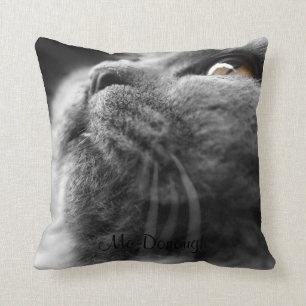 Grey Persian Cat Throw Pillow