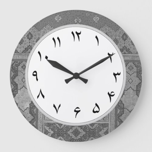 Grey Persian Numbers Farsi Clock Numerals