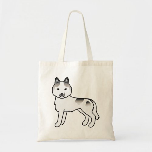 Grey Piebald Siberian Husky Cute Cartoon Dog Tote Bag