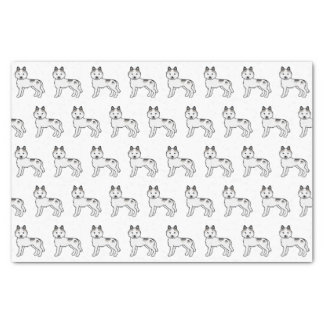 Grey Piebald Siberian Husky Cute Dog Pattern Tissue Paper