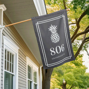 Grey   Pineapple House Number & Street Name Flag