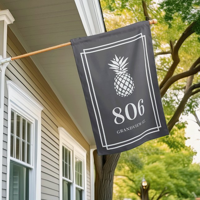 Grey | Pineapple House Number & Street Name Flag (Creator Uploaded)