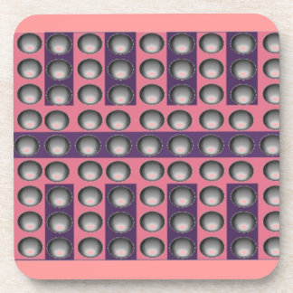 Grey, Pink and Purple Dot Pattern Coaster