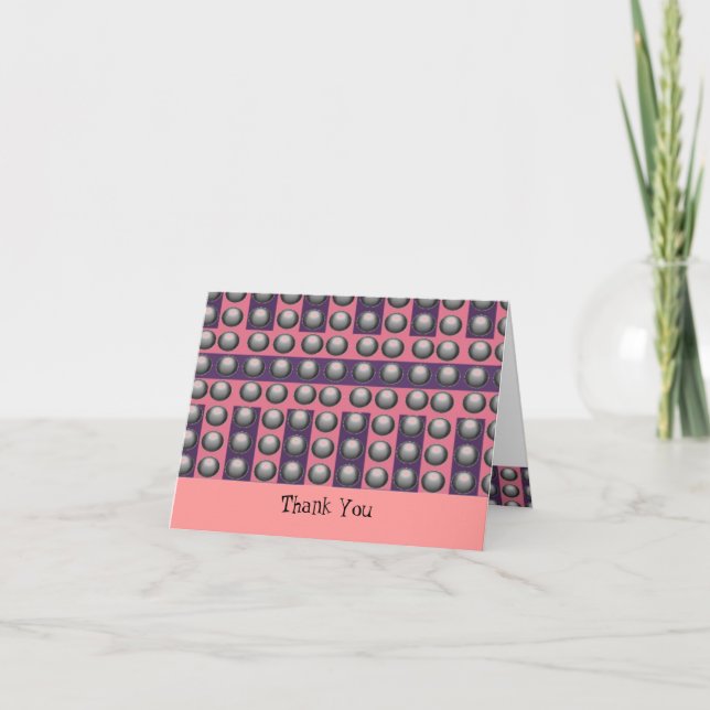 Grey, Pink and Purple Dot Pattern Thank You (Front)