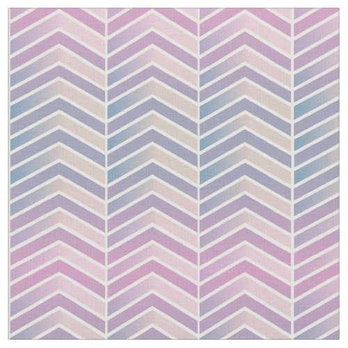 Grey Pink and slate Gradient Chevron Fabric