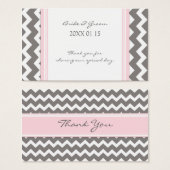 Grey Pink Chevron Wedding Favor Tags (Front & Back)