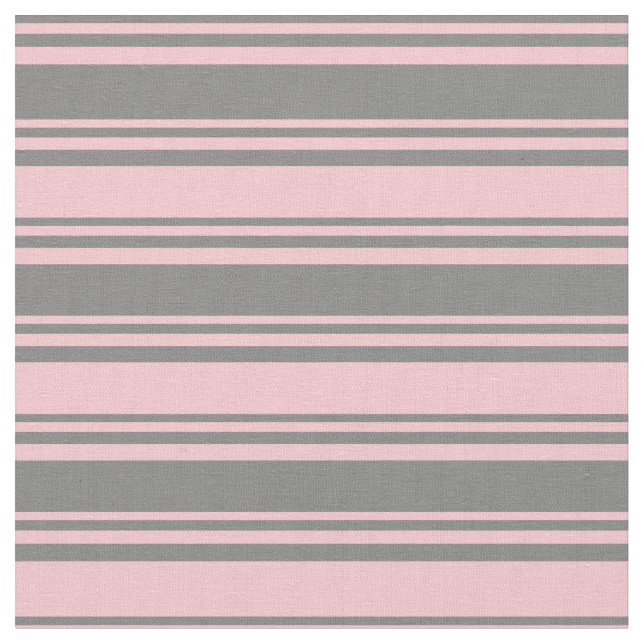 Grey & Pink Colored Lines Fabric (Close Up)