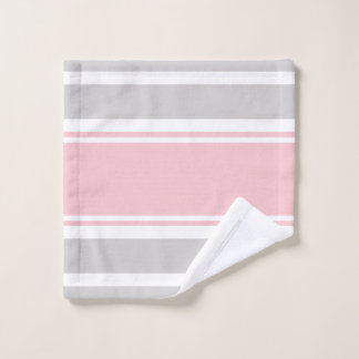 Grey Pink Stripes Towel Set
