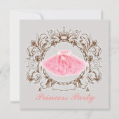 Grey Pink tutu Princess Birthday Party Invitation | Zazzle