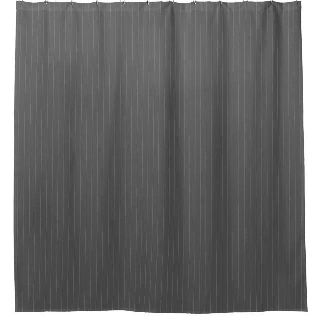 Grey pinstripes shower curtain (Front)