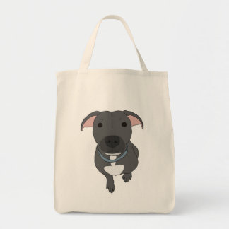 Grey Pit Bull Tote Bag