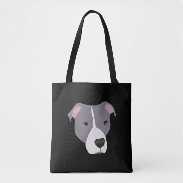 Grey Pitbull Tote Bag (Front)