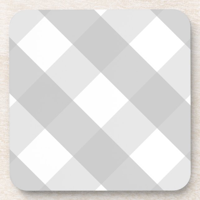 grey plaid beverage coaster (Front)