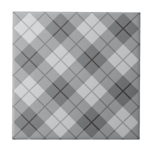 Grey Plaid Ceramic Tile