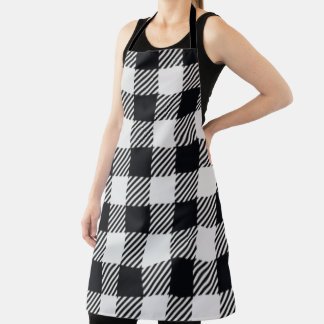Grey Plaid | Checkers All-Over Print Apron