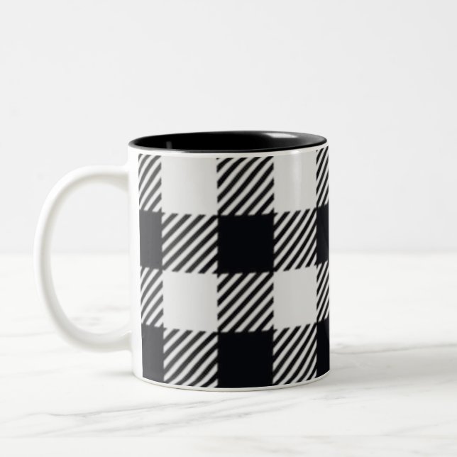 Grey Plaid | Checkers Mug (Left)