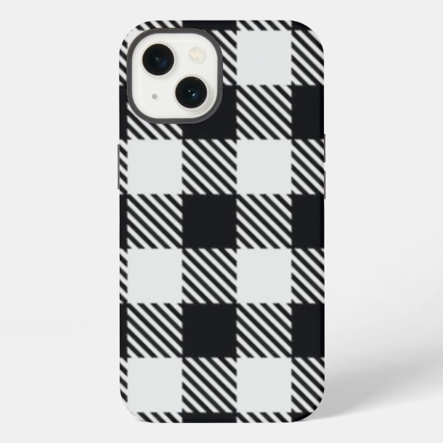 Grey Plaid | Checkers Mug Iphone Case (Back)