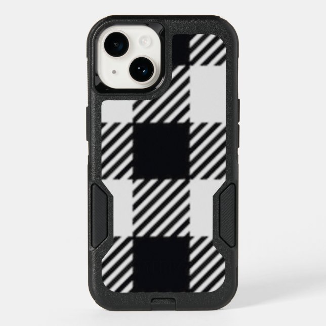 Grey Plaid | Checkers Mug Otterbox iPhone Case (Back)