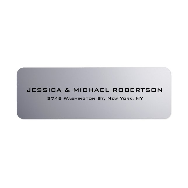 Grey Plain Elegant Modern Trendy Family Label (Front)